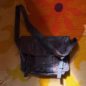 Vintage Leather Messenger Bag